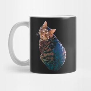 Fat Tabby Cat Watercolor Style Mug